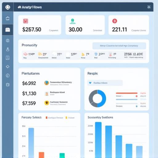 Analytics dashboard showing key features